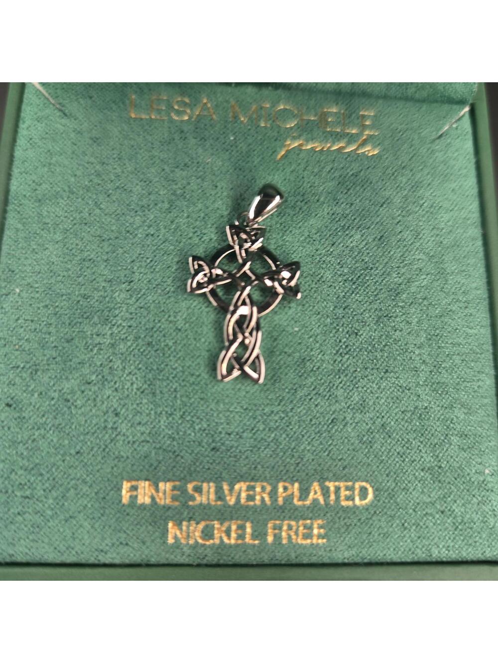 Silver Plated Cross Necklace (No Chain)
